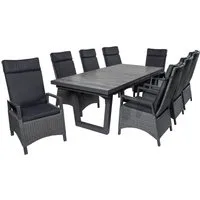LC Garden Garten-Essgruppe Keramo Dining Set XII Sitzgruppe Gartenset grau-mix, (8-tlg)
