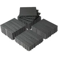 LEADZM Terrassendielen Terrassenfliesen 55er Set, Kunststoff, 30 x 30 x 2 cm, 5,00 m², BxL: je 30,00x30,00 cm, 2,00 mm Stärke, (55-St), Bodenbelag für Balkon & Garten, WPC Terrassenplatten mit Klick-System