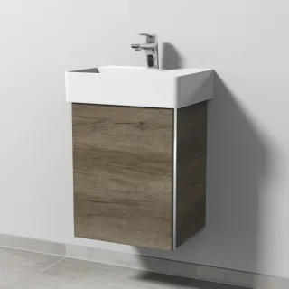 Sanipa 3way Waschtischunterbau zu Duravit Dura Square Waschtisch mit 1 Tür, Eiche-Nebraska BR42437