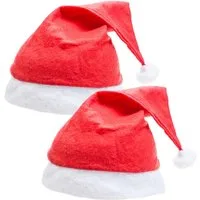 happymas Bommelmütze 4er Weihnachtsmütze rot - unisex Größe - Nikolausmütze rot Weihnachten (4-St)