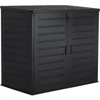 Koll Living Mülltonnenbox Tilia, 1170 Liter, Schwarz, für 2x 240 Liter Mülltonnen, mit Gasdruckfedern, abschließbar, pflegeleicht, wartungsfrei