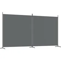 vidaXL Paravent 348 x 180 cm 2-tlg Paravent Anthrazit 348x180 cm Stoff Spanische Wand