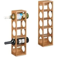 relaxdays Weinregal Bambus Weinregal im 2er Set