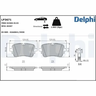 Delphi Bremsbel?ge hinten Audi A6 A7 A8 Q7 Q8 VW Touareg