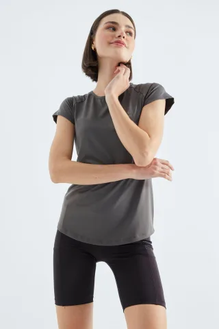 Damen T-Shirt mit kurzen Ärmeln und Rundhalsausschnitt