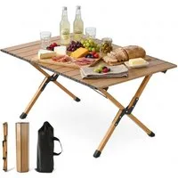 relaxdays Campingtisch klappbar, Holzoptik, 90x60 cm