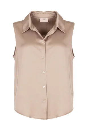 Freebird - Ärmellose Bluse beige - Gr. - XS