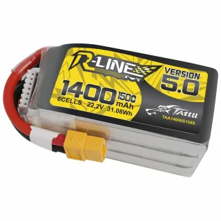 Tattu R-Line Version 5.0 22.2V 1400mAh 150C 6S1P Lipo Battery XT60 Plug for Mark4 Mark5 iFlight TITAN XL5 Nazgull 5 Cine