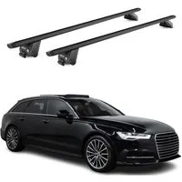 OMAC Dachträger für Audi A6 Avant C7 2011-2025 Schwarz 2x ABE (2-St), Wasserbeständig,Abnehmbar,Multifunktional,Leichtgewichtig