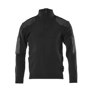 MASCOT Nanterre Strickpullover mit kurzem Reißverschluss FRONTLINE Schwarz M - 17205-939-09-M