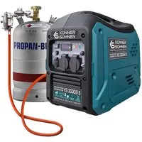 Könner & Söhnen Stromerzeuger KS 3000iG S, (Dual-Fuel LPG/Benzin, Inverter-Generator im geräuschdämpfenden Gehäuse), 3.3 kW max. Leistung, leise 22.5 kg, Eco-Mode für Camping & Haus