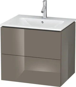 Duravit L-Cube Waschtischunterbau wandhängend Flanell Grau Hochglanz 620x481x550 mm - LC624008989 LC624008989
