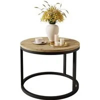 Lookway Couchtisch CIRI mit einer Platte in Holzdekor (1x Couchtisch), Durchmesser: ⌀60 cm