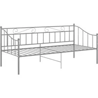vidaXL Bett Schlafsofa Bettgestell Grau Metall 90x200 cm