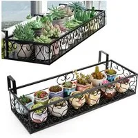 SURFOU Blumenständer Blumenständer Pflanzenständer 50x20x12cm, Geeignet für 6,5-cm-Geländer (1 St), Wohnzimmer Terrasse Fenster Garten Hof
