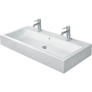 Duravit Vero Möbel-Waschtisch 0454100027 geschliffen, mit Hahnloch, Überlauf, Hahnlochbank, 100 x 47 cm, weiß