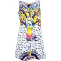 Guru-Shop T-Shirt Mirror Top, Longshirt, Minikleid - Yoga weiß Festival, Goa Style, alternative Bekleidung