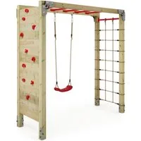 Wickey Klettergerüst Fit Gym 442 – Spiel- & Sportgerät mit Schaukel, (Kraftstation, Fitnessstation, Sportgeräte für zuhause, Workout, Krafttraining, Gymtower, Fitnessturm, Ideal für Spielspaß & funktionales Outdoor-Training, Trainingsgerät für Jung &