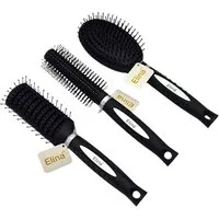 Jean Products Haarbürste Haarbürste Set 3 Teilig von Elina in Schwarz