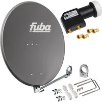 HB-DIGITAL Sat Anlage 80cm Fuba DAL 800 Twin LNB anthrazit Sat-Spiegel