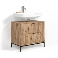 Livinity® Waschbeckenunterschrank Aterno, Viking Oak, 70 x 63 cm mit 2 ausziehbaren Schubladen (1-St)