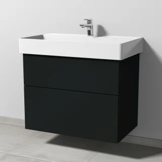 Sanipa 3way Waschtischunterbau zu Duravit Dura Square Waschtisch mit 2 Auszügen, Vulkan-Matt SP4281V
