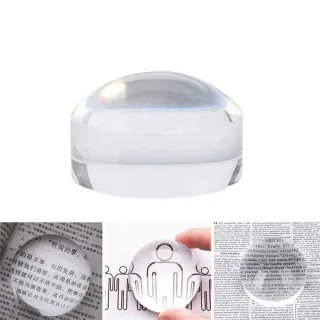10X High Magnification Crystal Desktop Reading Magnifier Acrylic Lens 65mm Lens Diameter and Dual Function as Paperweigh