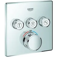 Grohe Unterputzarmatur Grohtherm SmartControl Thermostat mit 3 Absperrventilen Design eckig