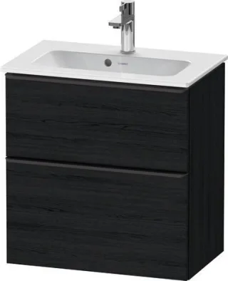 Duravit D-Neo Waschtischunterbau wandhängend Eiche Schwarz Matt 610x372x625 mm - DE43680BD160000 DE43680BD160000