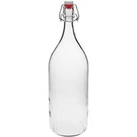 mikken Trinkflasche XXL Glasflasche 2 L mit Bügelverschluss, 2000 ml Fassungsvermögen