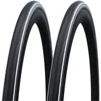 Schwalbe Fahrradreifen 2x Schwalbe Lugano II 25-622 weiss-schwarz K-Guard 700x25C Mantel, (2-tlg), Drahtreifen