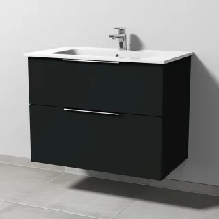 Sanipa 3way Waschtischunterbau zu Duravit ME by Starck Waschtisch mit 2 Auszügen, Vulkan-Matt UP7251V