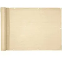 Floordirekt Balkonsichtschutz 90x500 cm, Balkon Sichtschutz mit wetterfestem HDPE-Stoff (Packung, 1-St) Balkonverkleidung für UV-, Wind- & Sichtschutz - creme/beige