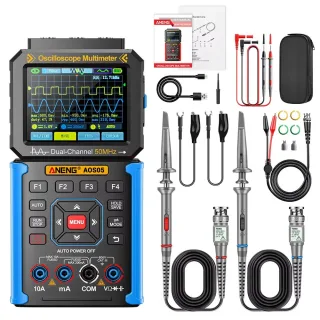 ANENG AOS05 3-in-1 Digital Oscilloscope Multimeter Signal Generator 50MHz 200MSa/s Dual Channel 25000 Counts Handheld Re