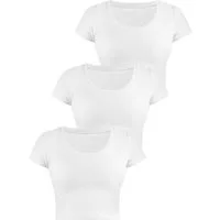 Janice Kurzarmshirt 3 x Damen crop T-Shirt Nantes Kurzes Shirt aus Baumwolle