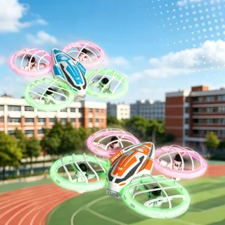 JJRC H143 Mini Crash-resistant Shock-proof 360° Flip Circle Protection Colorful LED Kids Gifts 2.4G 4CH 6-Axis RC Drone