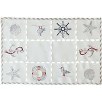matches21 HOME & HOBBY Tischdecke Tischdeckchen NINA maritime Stickerei & Cutouts Polyester 30 x 45 cm (1-tlg), Pflegeleicht & waschbar bei 30 °C