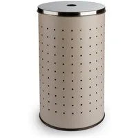 Home4You Wäschetonne Wäschesammler, Greige, Ø 29 x H 54 cm, (Set, 1 St), 37 Liter Fassungsvermögen, mit Belüftungslöcher