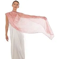 MayTree Seidenschal Seidenchiffon zarte Blumen70 x 180 cm, (Stück), Seidentuch 100% Seide, zart und durchsichtig