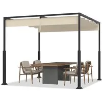 FIVMEN Pergola Gartenpavillon mit Schiebedach Terrassendachung aus Metall