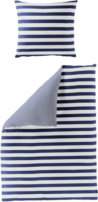 BIERBAUM Bettwäsche "Modern Stripes" 2 Stk. Mako-Satin, 100 % Baumwolle, gestreift, pflegeleicht