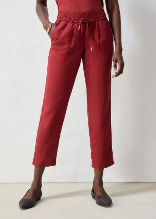 bonprix Schlupfhose aus reinem Leinen, rot, Gr.50, bequeme Leinenhose in Premium Qualität, aus Leinen
