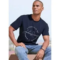 John Devin T-Shirt Rundhalsshirt mit Print aus reiner Baumwolle