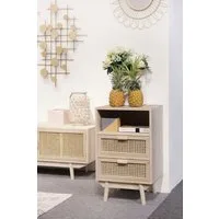 SalesFever Kommode Vejle Design-Sideboard für Stauraum, Charmante Schubladenfronten aus stilvollem Rattangeflecht