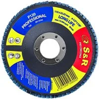 S&R Schleifscheibe Fächerschleifscheiben Set, 115 x 22,23 mm, Profi Qualität, (Set, 10 St., 10-teilig), T29, Lamellenschleifer Satz für Stahl, Edelstahl, Körnung P120