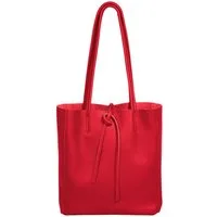 Caspar Schultertasche Mittelgroße Leder Shopper Damen Tasche - CLASSIC LINE - Modell No.814, casual, leicht & unempfindlich - 100% Echtleder - Handmade in Italy