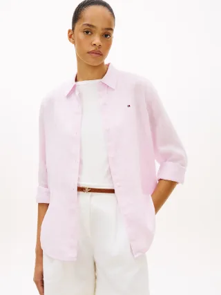 ESS LINEN RELAXED LS SHIRT Lilac Powder - Gr. - 40