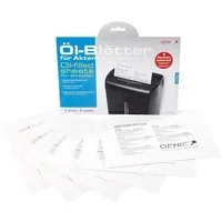 GENIE Feinpapier Ölblätter, Aktenvernichter, 6 Blatt, Ölpapier, Pflegekit, Reinigung, Pflege, Shredder, Cleaning Kit, weiß