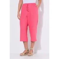 Ulla Popken Schlupfhose Culotte Rose Leinenmix weites Bein Elastikbund