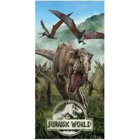 Jerry Fabrics Strandtücher Strandtuch Handtuch T-Rex Jurassic World 140 x 70 cm, 100% Baumwolle, Frottee (1-St)